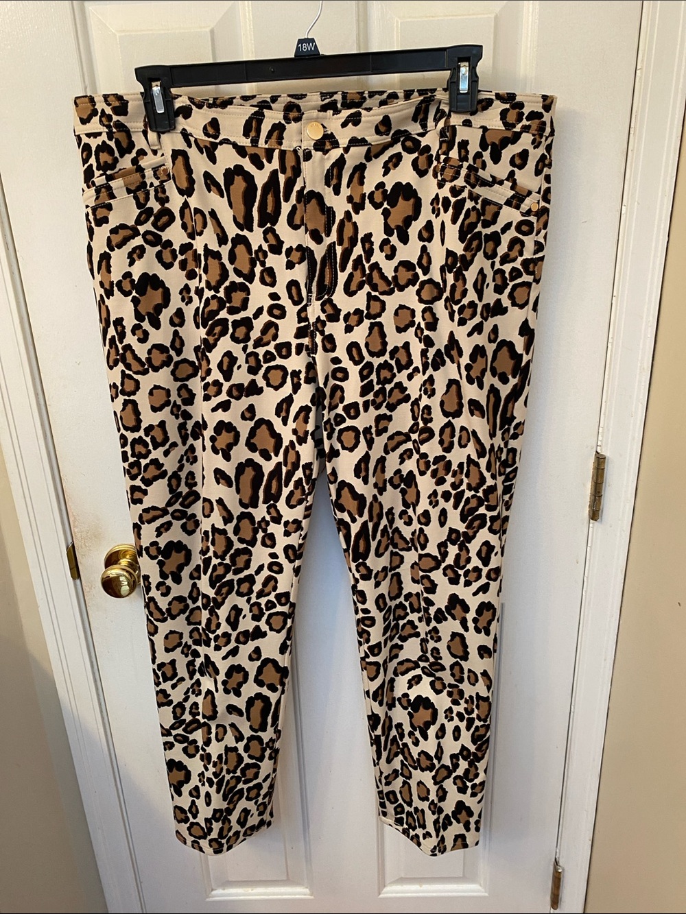 Chico’s Leopard Print Slim Pants - Beige & Brown